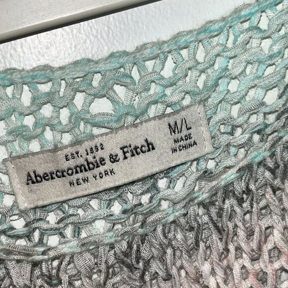 Abercrombie & Fitch Womens Pastel Striped Knit Sweater M/L Lightweight Open Weav - Picture 4 of 9